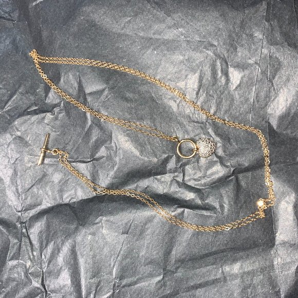 18" 14 Kt Gold Vermeil Cable Chain Toggle Necklace with Heart pendant - Picture 14 of 16